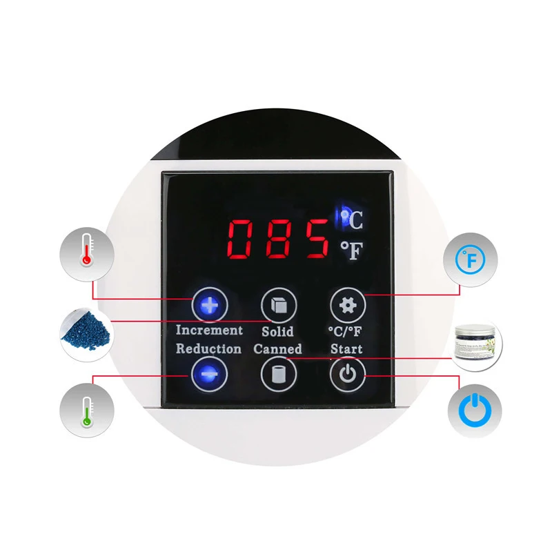 Încălzitor de ceară de 500 cc, aparat de încălzit pentru îndepărtarea părului, epilator de corp SPA, oală de ceară cu parafină, display LCD inteligent pentru temperatură_voghion.com