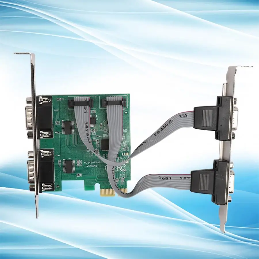 Карта расширения адаптер конвертер PCI-E RS232 4-Порты и разъёмы серийный Порты и разъёмы 2,5 ГБ/сек. полнодуплексный канал карта расширения PCI-E