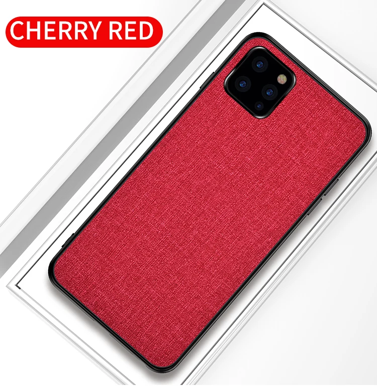 10 шт./партия для iphone 11 pro max чехол ткань Жесткий PC силиконовая рамка задняя крышка для iphone 11 бизнес противоударный жесткий чехол для телефона