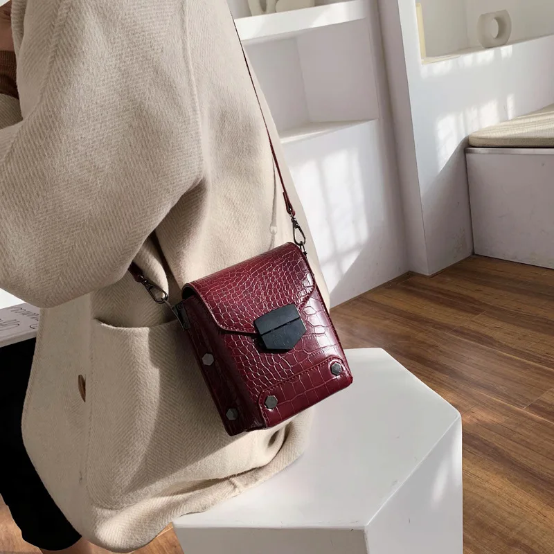 

Popular Textured Bag 2019 Autumn And Winter New Style Versatile Stone Pattern Shoulder Bag Simple Textured WOMEN'S Cross-body Ba