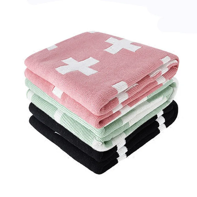 

Pure Cotton-Body Hugging Multi-functional Four Seasons Universal Baby Knitted Blanket Stroller Usable