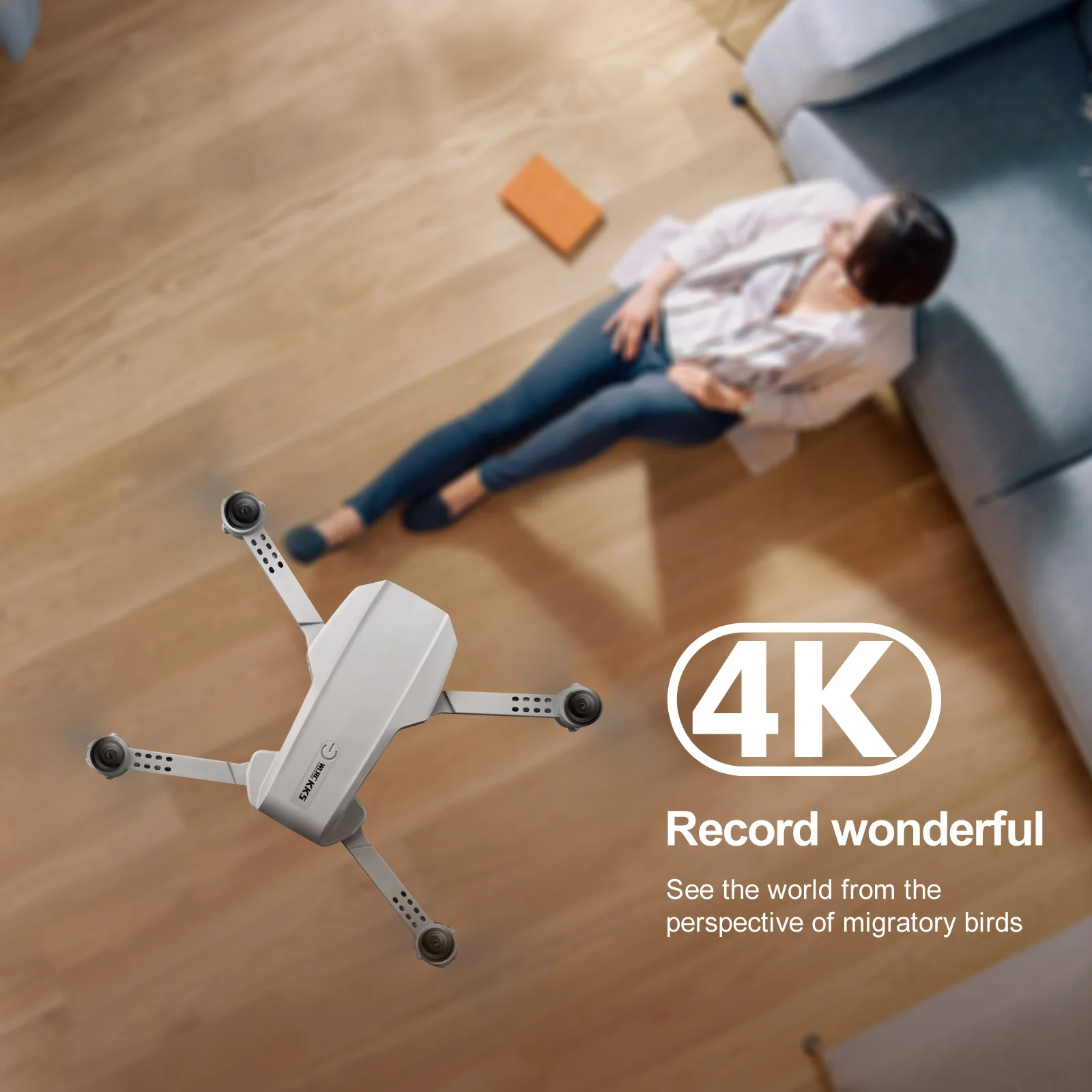 KK5 Drone 4k HD Wide Angle Camera WiFi Foldable Quadcopter