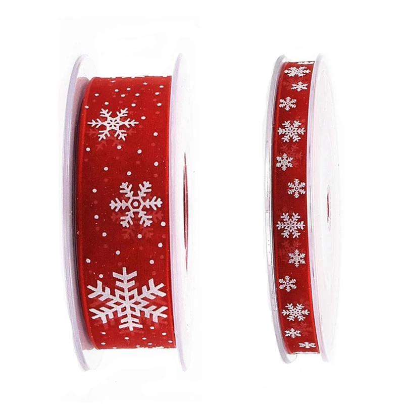 

5/20Meters Red Snowflake Christmas satin Ribbons for Crafts Handwork Home Wedding Decoration DIY Organza Ribbon Gift Wrapping