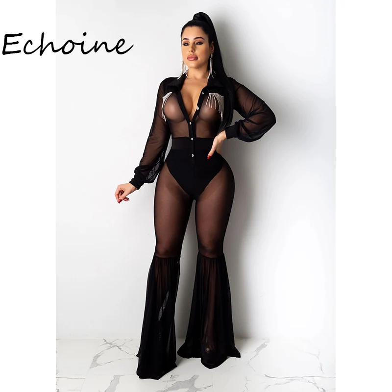 sheer diamond jumpsuit
