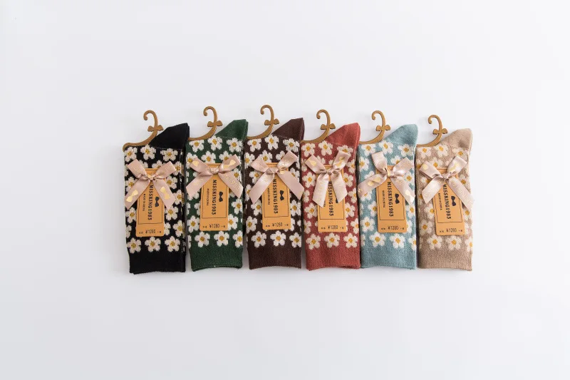 Meias de Algodão Pares por Conjunto Alta Qualidade Penteados Atacado Retro Meias Femininas 12 1 High Quality Pijamas e Moda Íntima