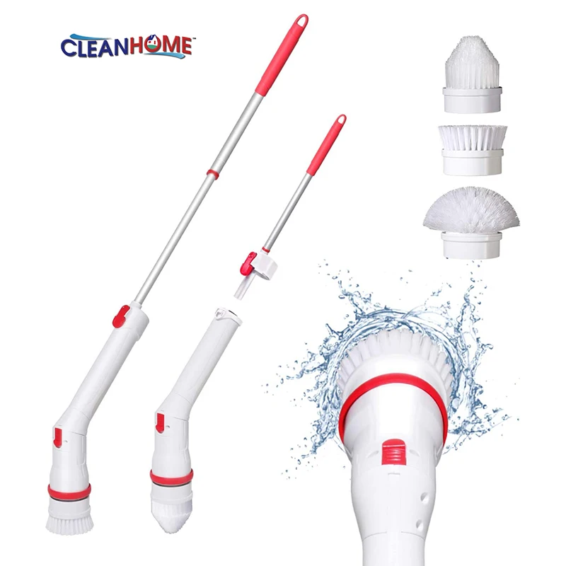 Cleanhome Электрический спин щетка для ванны с 3 сменный Регулируемый Удлинительный