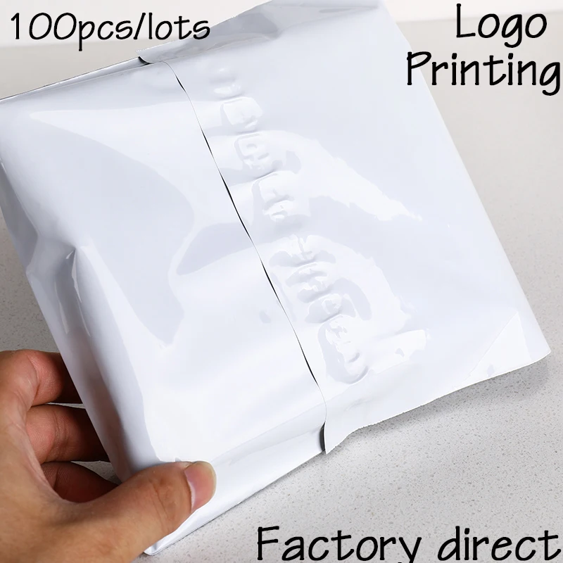 

100Pcs Samll Courier Bags White Self-seal Adhesive Storage Bags Plastic Poly Envelope Mailer Postal Mailing Bag Customizing logo