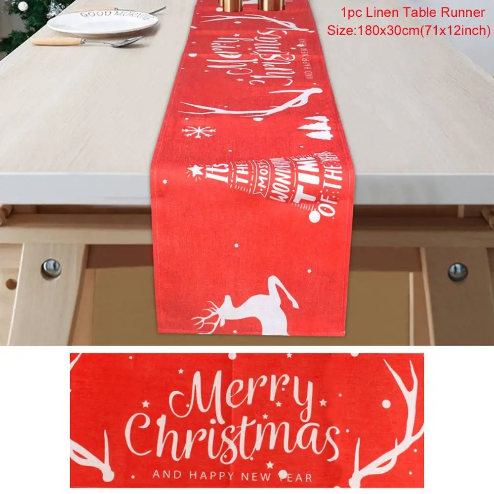 Рождественская настольная дорожка, столовые приборы, рождественские украшения для дома, настольные украшения, Рождество, счастливый год,, Декор, Navidad - Цвет: Table runner 01