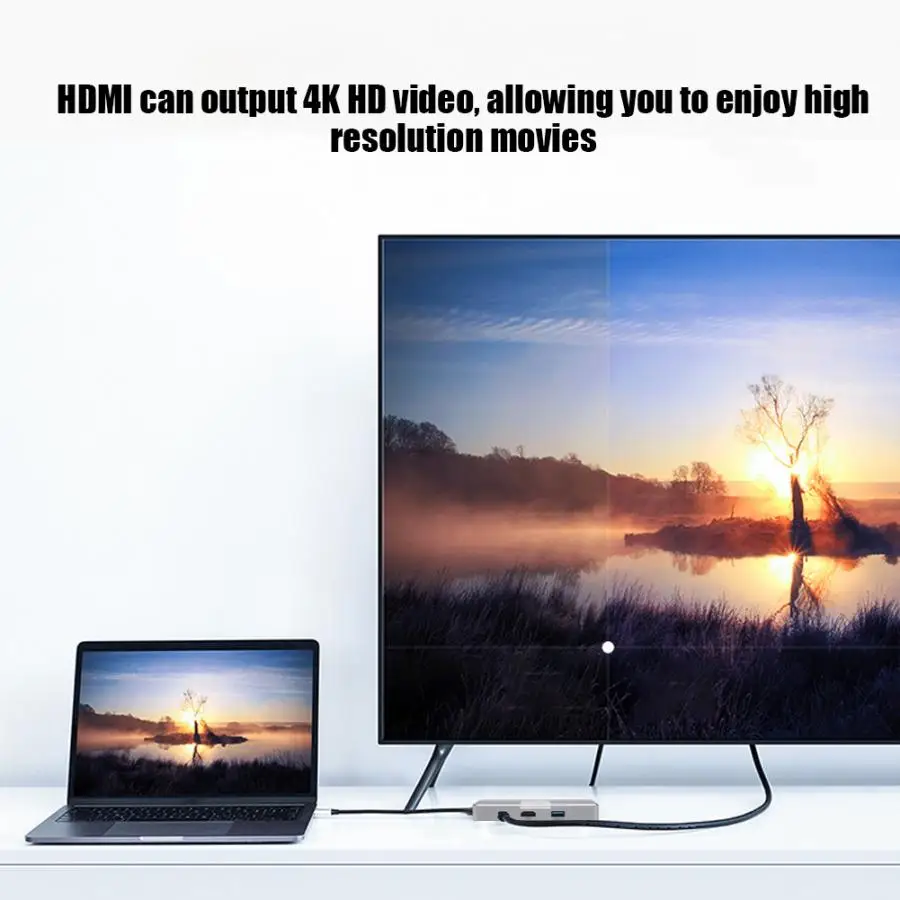 8 в 1 type-C концентратор RJ45 type-C женский PD 4K HDMI TF безопасная цифровая карта памяти Readrt USB2.0 A 2* USB3.0