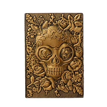 Деловая записная книжка, дневник, канцелярские принадлежности, подарок на Хэллоуин, сделай сам, для письма, из искусственной кожи, для офиса, А5, винтажный тисненый череп, альбом для зарисовок