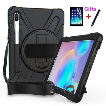 

Case For Samsung Galaxy Tab S6 10.5 inch 2019 SM-T860/SM-T865 Kids Safe Shockproof Armor Cover Hand Strap & Neck Strap+film+pen