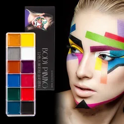 12 Colors Human Body Oil Pigments Face Painting Non-toxic Makeup Ball Birthday Party Sport Meeting