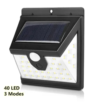 

Junejour 40 LED Wall Light Outdoor Waterproof Night Light Motion Sensor Lamp 3 Modes Solar Powered Lights