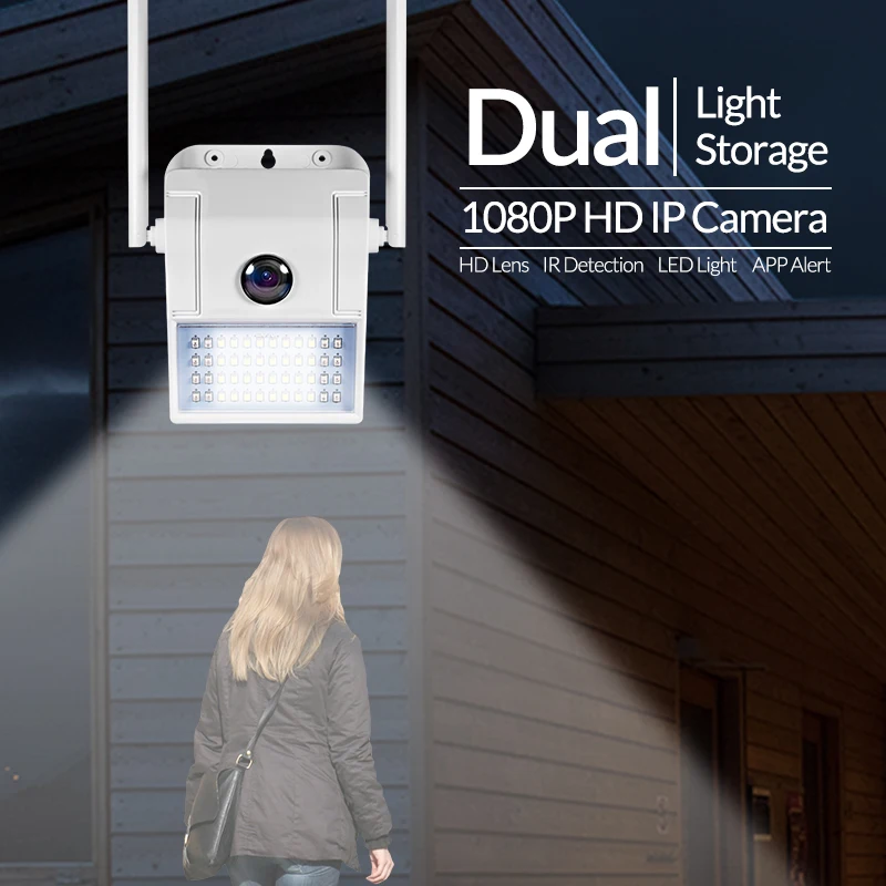 KERUI 1080P HD водонепроницаемый настенный светильник WiFi уличный фонарь для двора