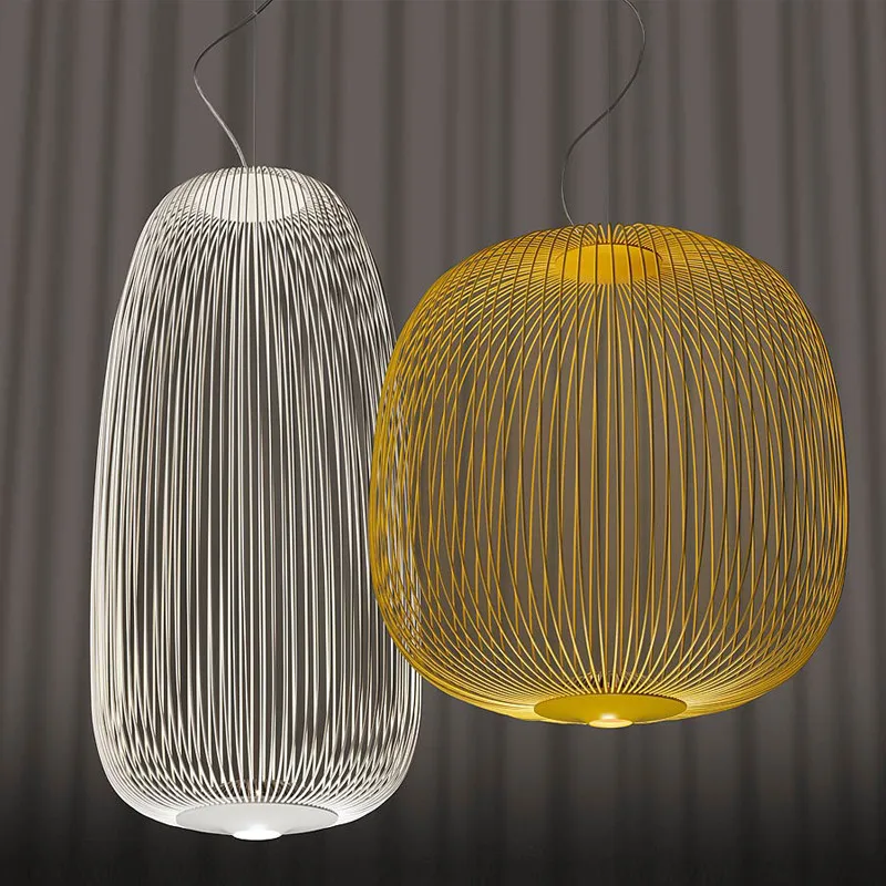 Nordic Simple Bird Cage Design Foscarini Raggi Galleria Lampade A Sospensione Soggiorno Ristorante Led Art Chandelier