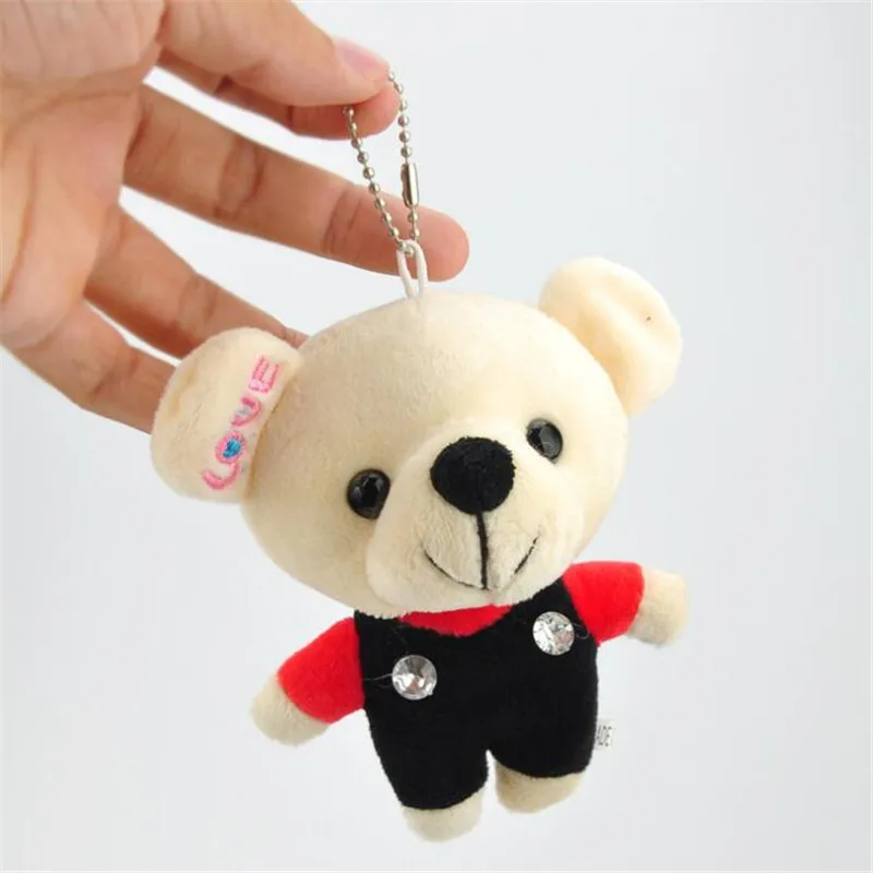 HANDANWEIRAN 1pcs 12cm creative diamond bear plush toy advanced pp cotton padded decorative pendant for boys 2