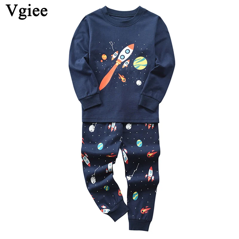 

Vgiee Children Boys Girls Clothes Fall Winter Full Unisex Crtoon Pattern for Rocket Baby Kids Clothes Girl Set Outfit CC650