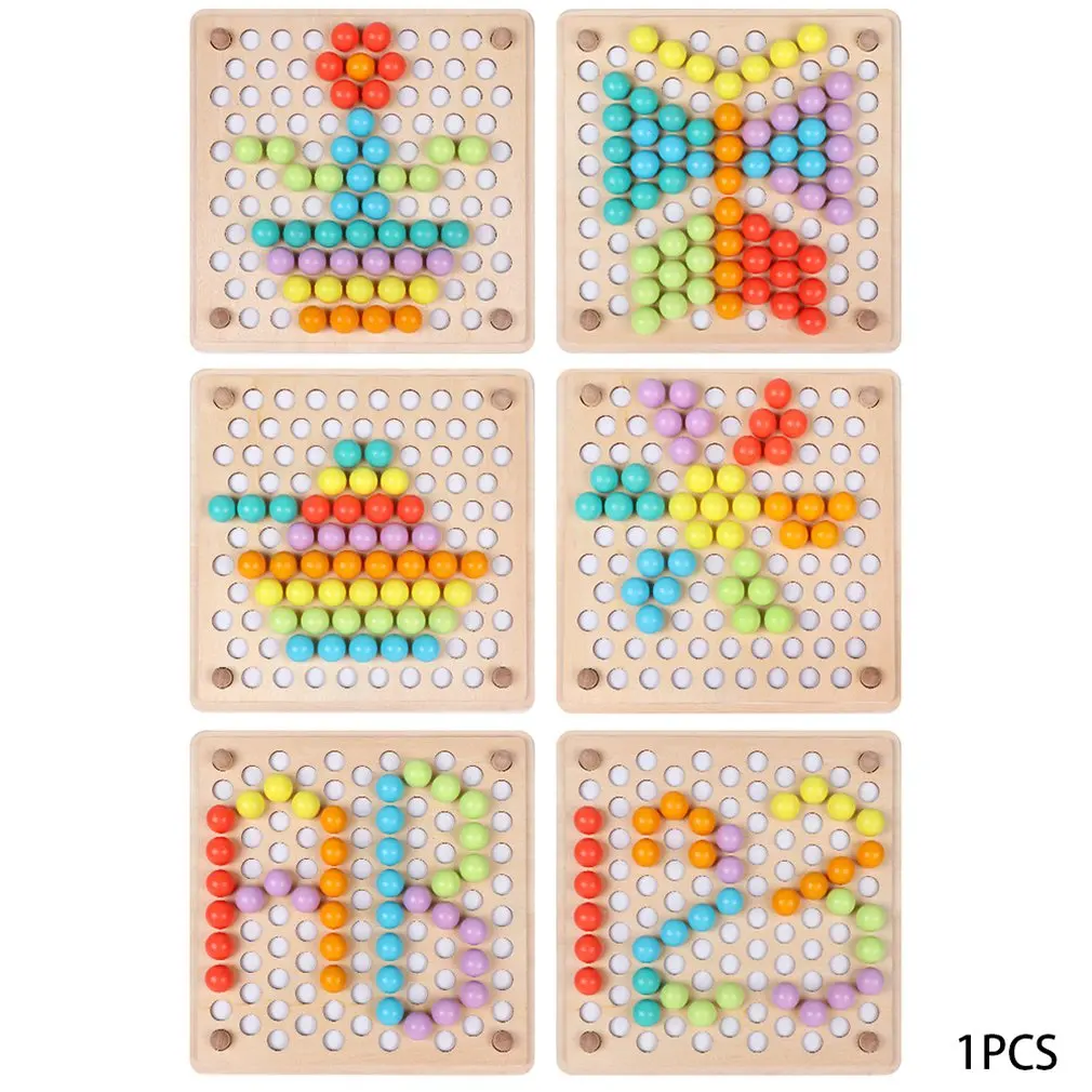 price cut  Beads Game Montessori Early Childhood Children Wooden Clip Ball Puzzle Parent-child Interactive Toy