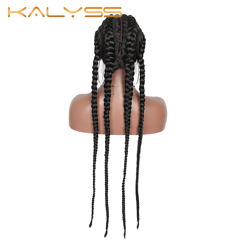 Kalyss 31 дюймовые кукурузные косички кружевные парики 360 синтетический парик
