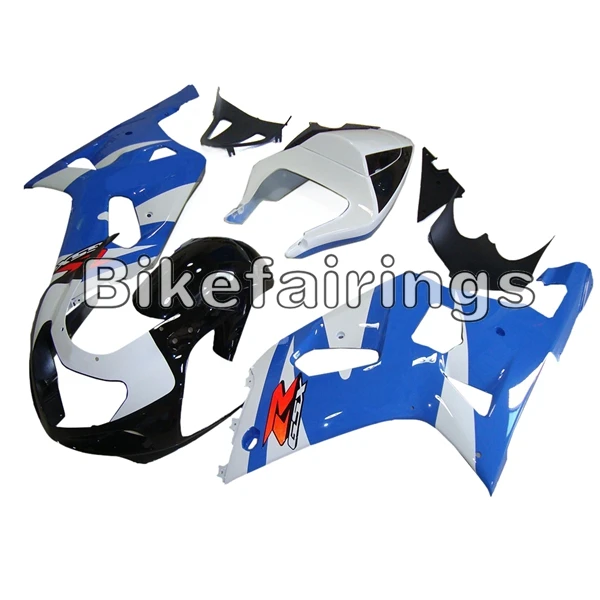 ABS Пластик Полный обтекатели для Suzuki GSXR600 GSXR750 K1 2000 2001 2002 2003 впрыска топлива мотоциклетный кузов свет сине-белые корпусов
