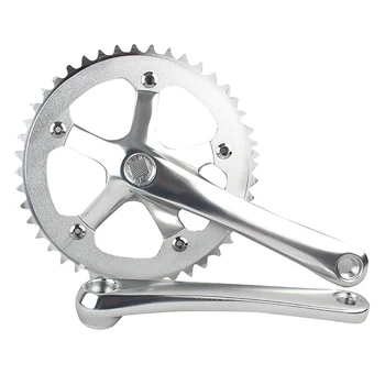 

Road Bicycle CNC 44T Silver Crankset 6061-T6 Aluminum Alloy Chainring Crank Chainwheel Fixie