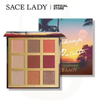 

9 Color Beach Eyeshadow Palette High Gloss Eyeshadow Blush 3-in-1 Pearlescent Matte Long-lasting Sweat-proof Eyeshadow Makeup