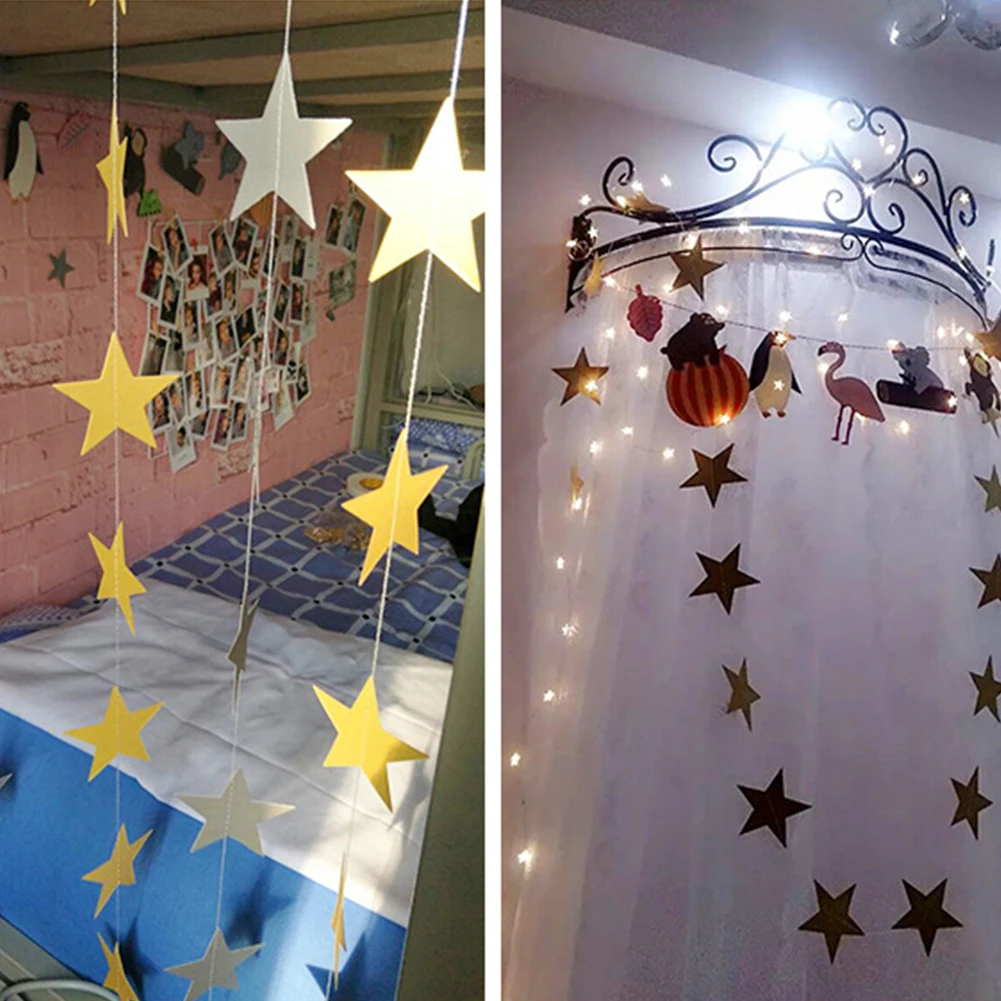 Stars String Flag Paper Festival Home Party Decor Accessories Baby Shower Handmade Hanging Wedding Birthday Banner Wall