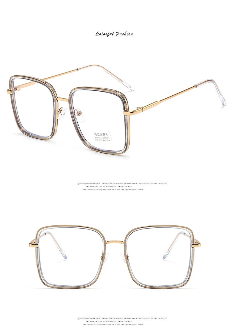 New Computer Glasses Women Men High Quality Anti Blue Light Glasses Retro Eyewear Frames Metal Optical Spectacle Frame Eyeglass (10)