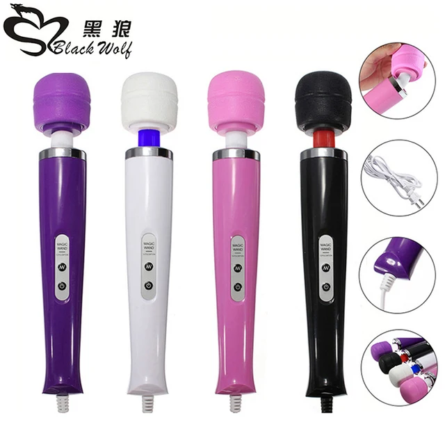 $US $12.05  Black Wolf 10 Speed Vibrator Sex Toy Product Magic Wand Travel G-spot stimulation Massager Wired St