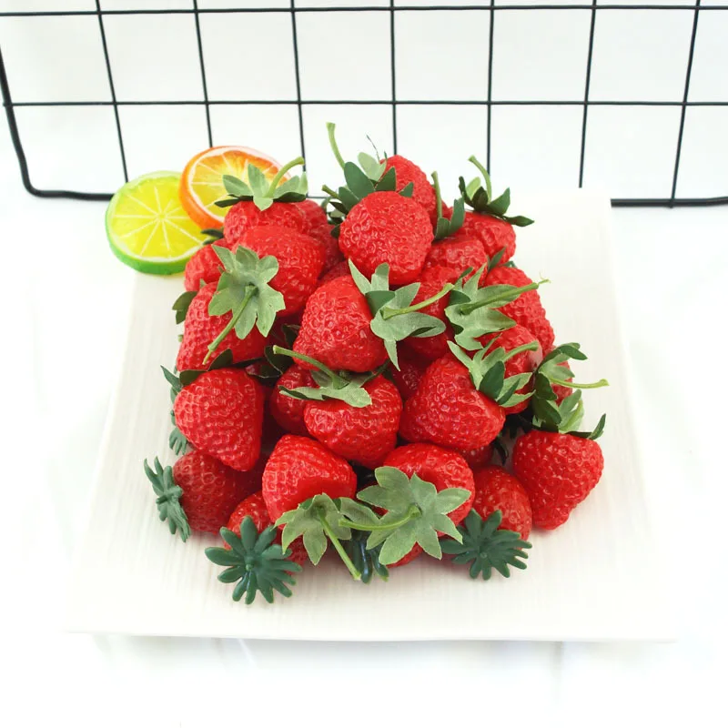 Simulated Strawberry Model Plastic Fake Fruit Decoration Photography Background Props DIY Home Festival Decoration Materials,artificial fruits and vegetables