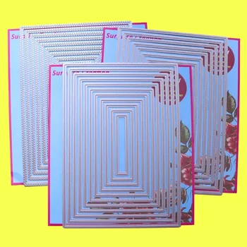 

3-Set Large Cutting dies A5 Rectangle Plain Piercing & Stitch Scrapbooking Paper Craft DIY stencil