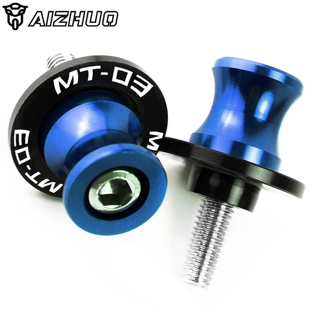 MT 03 Motorcycle Accessories 6MM CNC Aluminum Swingarm Spools Stand Screw Slider For YAMAHA MT03 MT-03 mt03 2005-2020 2019 2018 6MM Blue