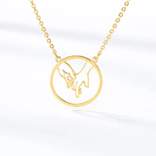 Серебряное ожерелье для женщин Bijoux Femme из нержавеющей стали Peace Crossing Sign language ожерелье s Jewelry Collares De Moda - Окраска металла: hn004-3