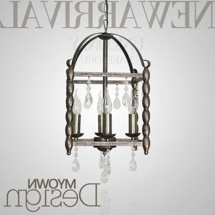 

Loft Mediterranean American Style Rural Crystal Retro Iron House Pendant Light Restaurant Bar Living Room Hanglamp luminaire