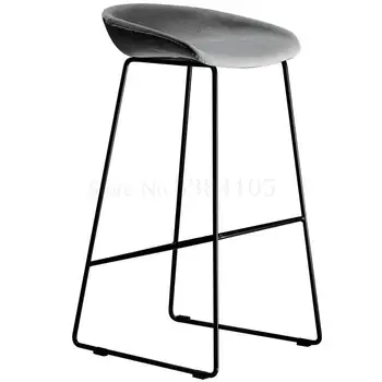 

Modern Simple Bar Chair Northern Europe Fashion Light Luxury Bar Chair Creative Bar Stool Designer Iron High Stool