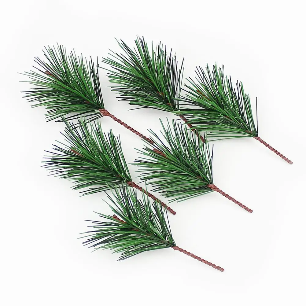

10Pcs Artificial Pine Needle Branch Twig Xmas Tree Ornament DIY Flower Decor