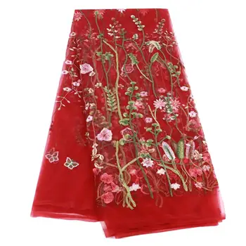 

Red High Quality African Lace Fabric French Tulle Lace Fabric 5 Yards Wedding Dress Nigerian Lace Fabric Sewing White Black