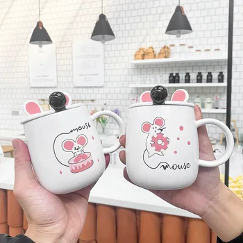 

Cartoon Cute Mug Ceramic Creative Handmade Large Capacity Animal Couple Coffee Mug Funny Tasse A Cafe Kitchen Drinkware DB60MK