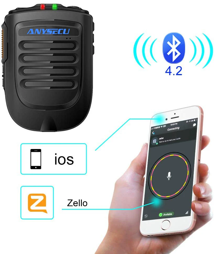 2020 Новый Bluetooth PTT Microhpone для мобильного телефона системы Ios работает с приложением