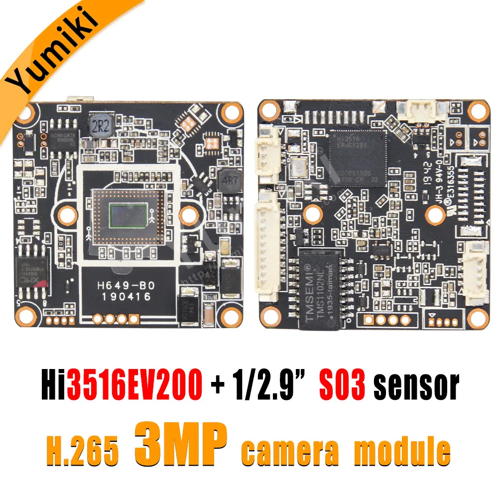 Модульная плата IP-камеры H.265/H.264 3MP Hi3516EV200 + S03 1/2.9 &quotс низким освещением ONVIF P6Spro P2P