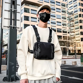 

Men Hip-Hop Chest Bag Ladies Street Chest Bag Industrial Trend Cool Men and Women Chest Bag Vest Bag
