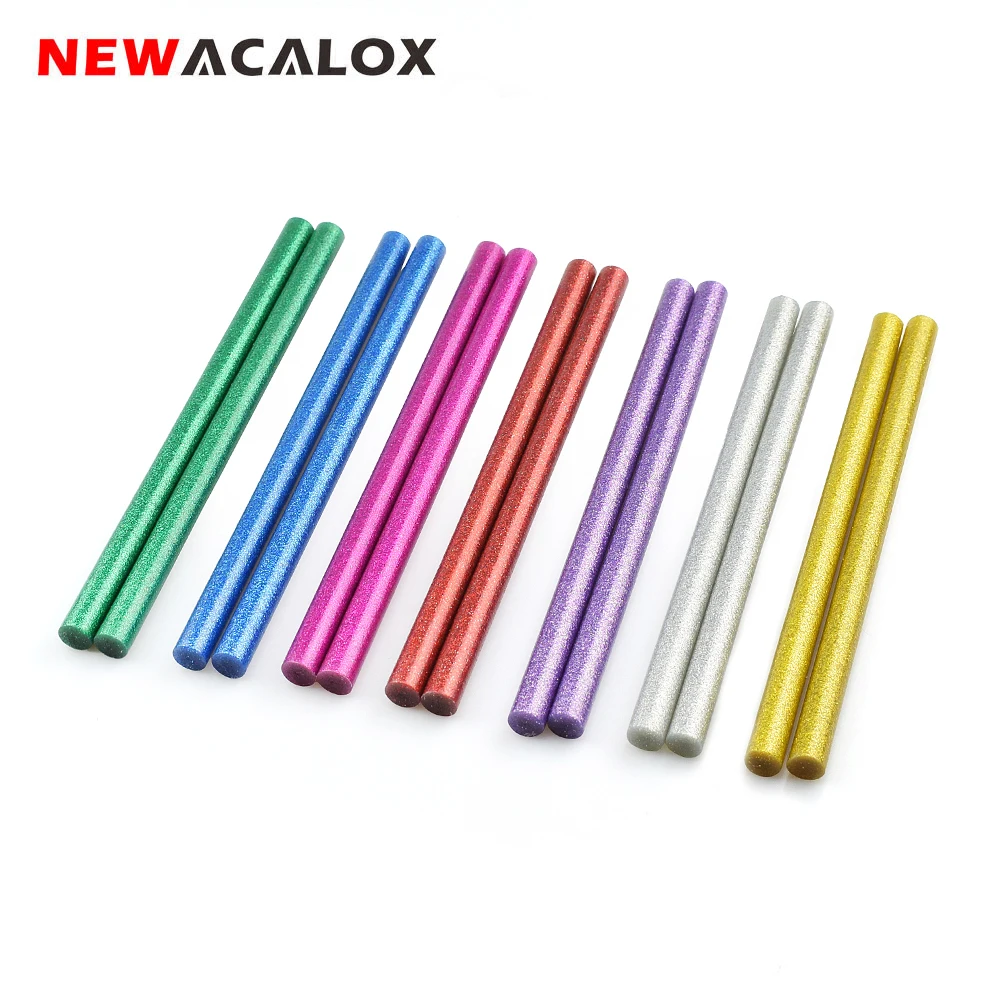 NEWACALOX 14PCS 11mm Non Toxic Solid Color DIY Hot Melt Glue Sticks for
