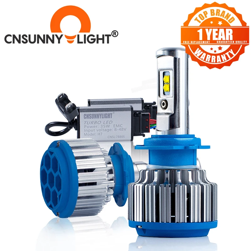 CNSUNNYLIGHT Car LED Headlights H7 H4 H1 H3 H11/H8 HB3/9005 HB4/9006 880 H13 9004 9007 7000LM Bright White Replacement LED Bulbs