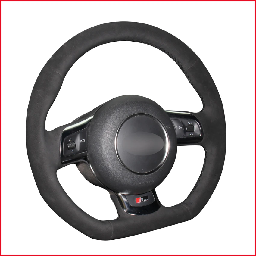Diy Black Suede Car Steering Wheel Cover For Audi Tt Tts (8j) 20062014