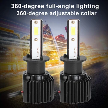 

1 Pair H1/H3/H4/H7/H8/H9/H11/H13/H16/5202 120W 6000K 3000 LM Bright Car LED Headlight White Light Waterproof Heat Dissipation