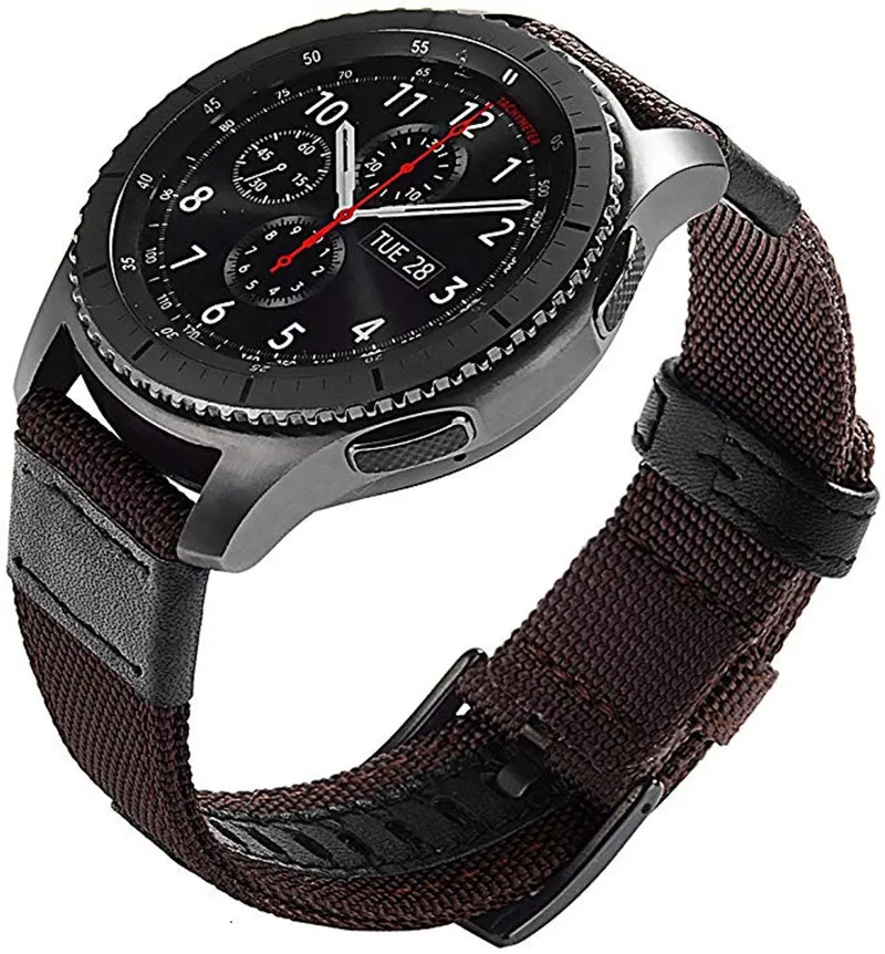 Для samsung Galaxy Watch 46 мм gear S3 Frontier классический ремешок 22 мм нейлон с кожаным ремешком браслет для huawei часы GT полосы