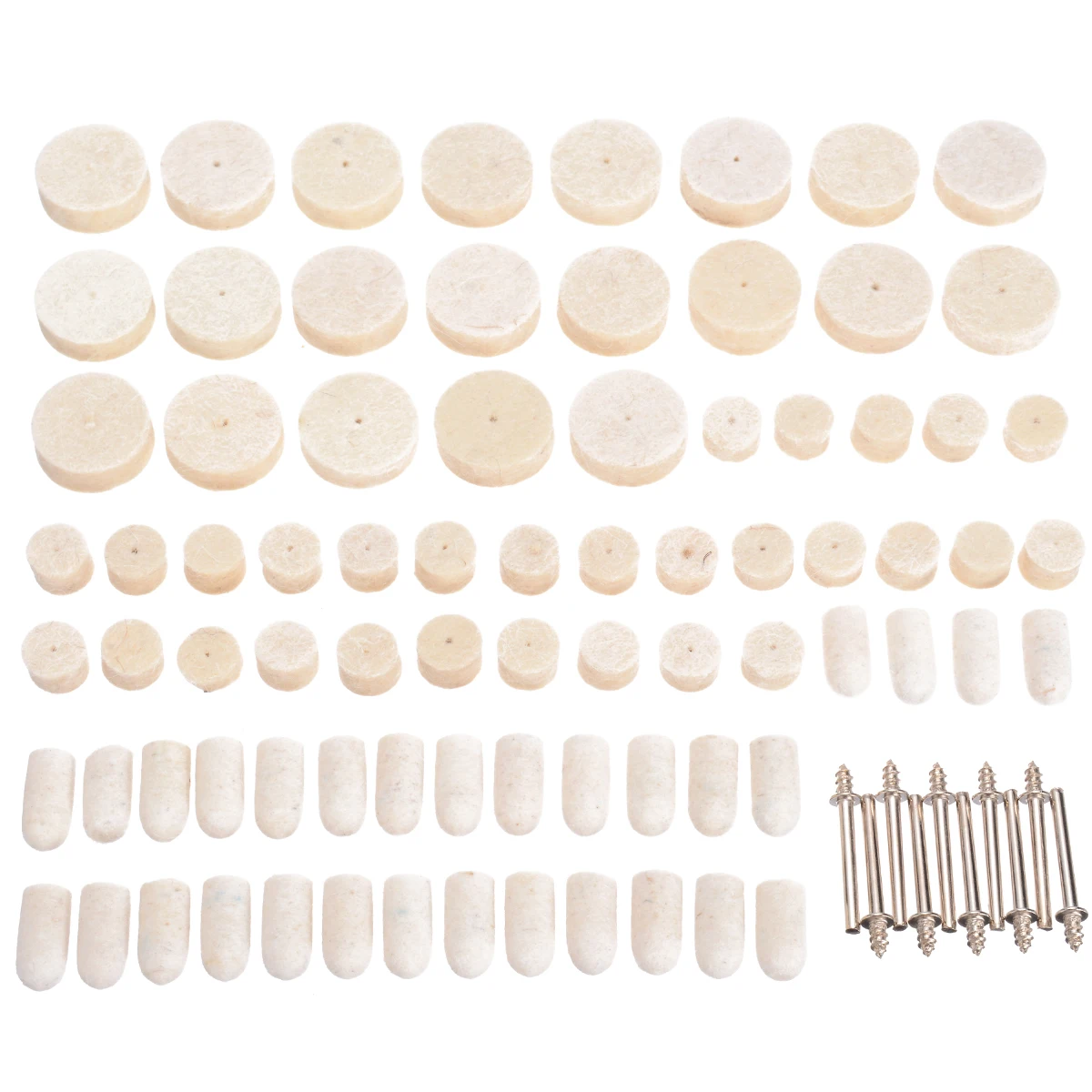 

Mayitr 21pcs Large+ 29pcs Small + 30pcs Bullet Wool Felt Polishing Pads + 10pcs Shanks Rotary Tool Buffing Pad Grinding Wheel