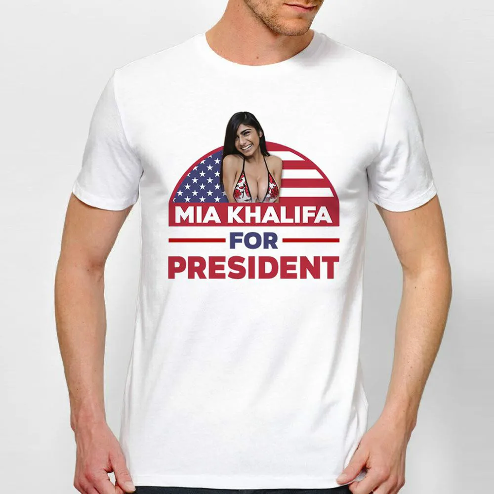 MIA KHALIFA FOR PRESIDENT T Shirt Sexy Porn Star Tees For Man Summer Cotton T SHIRT