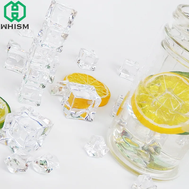 Clear Acrylic Fake Ice Cubes, Artificial Decorative Ice Cube Display for Home, Kitchen, Wedding Decor, Photography Prop, 25mm