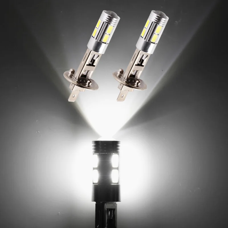 1pcs H1 Super Bright Fog Light 10 SMD 5630 LED Bulb Turn Singal Auto Lamp 6000K Pure White Driving Day Running Lamp